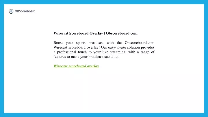 wirecast scoreboard overlay obscoreboard
