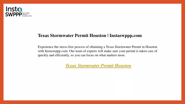 texas stormwater permit houston instaswppp