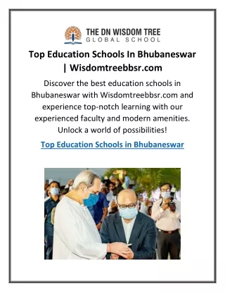 Top Education Schools In Bhubaneswar Wisdomtreebbsr