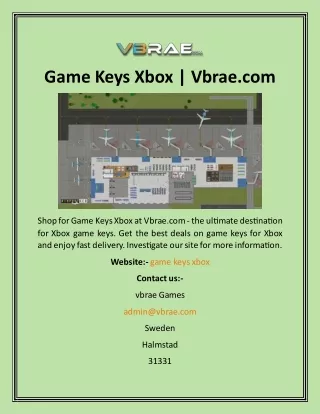 Game Keys Xbox  Vbrae