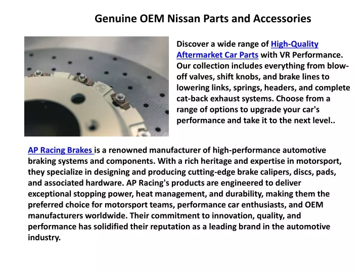 genuine oem nissan parts and accessories
