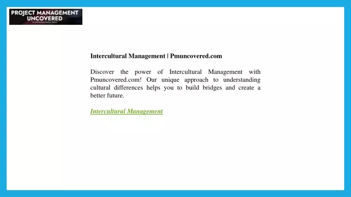 intercultural management pmuncovered com discover