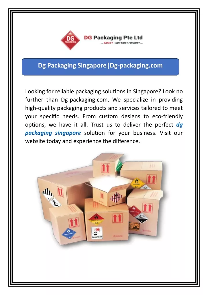 dg packaging singapore dg packaging com