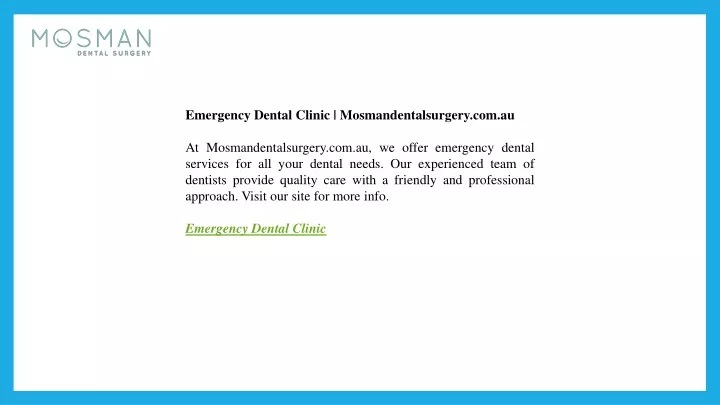 emergency dental clinic mosmandentalsurgery