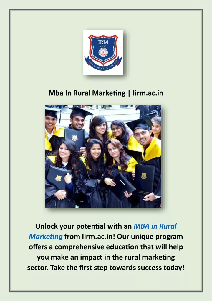 mba in rural marketing iirm ac in