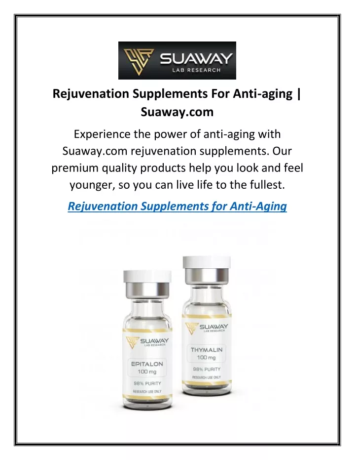 rejuvenation supplements for anti aging suaway com