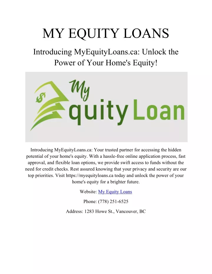 my equity loans