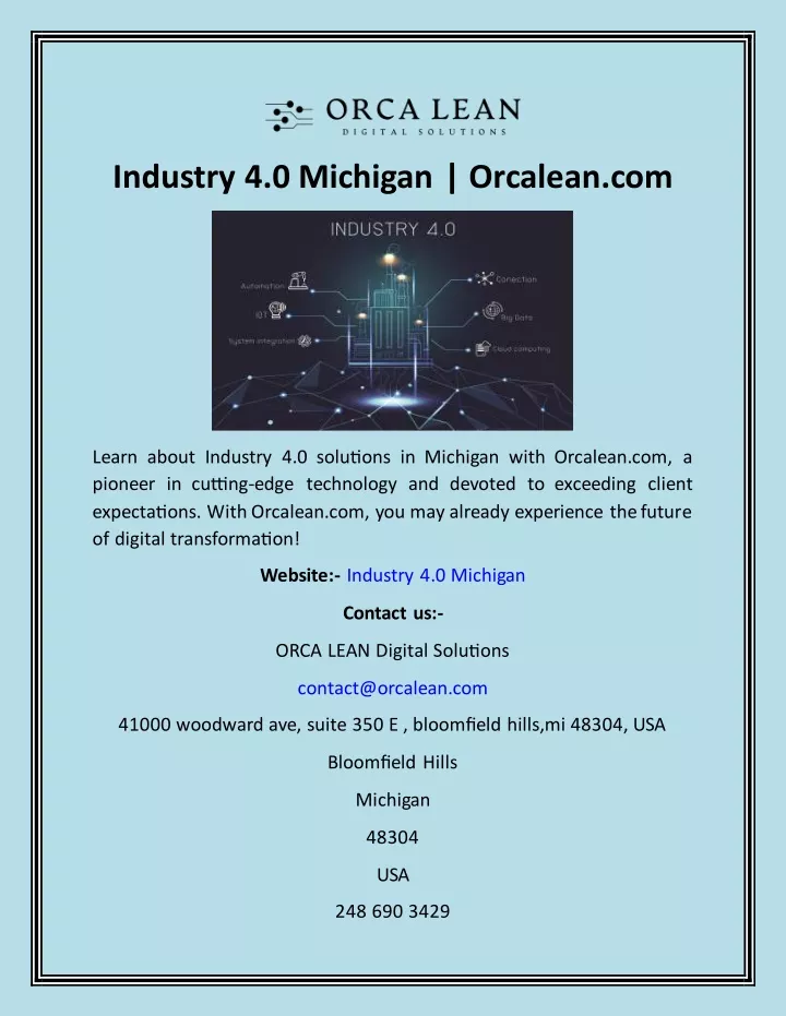 industry 4 0 michigan orcalean com