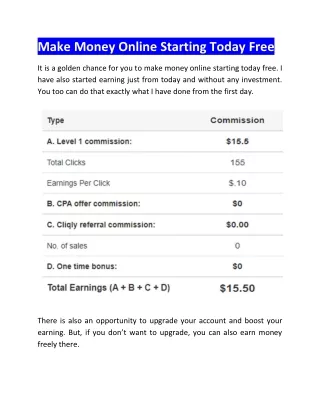 make money online starting today free