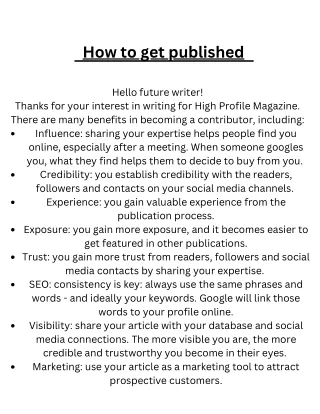 How to get published