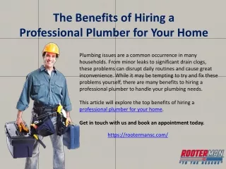 The Benefits of Hiring a Professional Plumber for Your Home