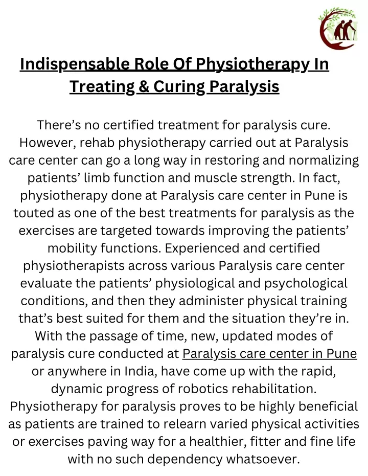 indispensable role of physiotherapy in treating
