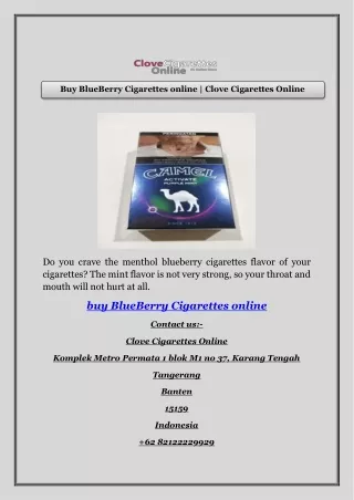 Buy BlueBerry Cigarettes online | Clove Cigarettes Online