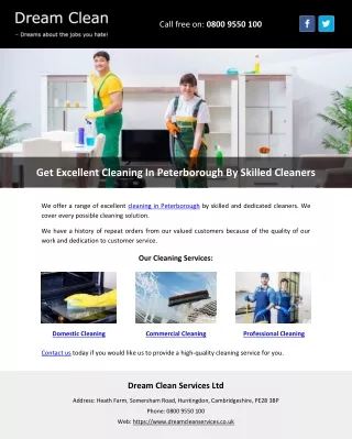 Get Excellent Cleaning In Peterborough By Skilled Cleaners