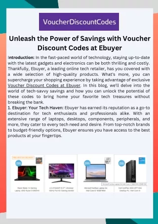 Unleash the Power of Savings with Voucher Discount Codes at Ebuyer