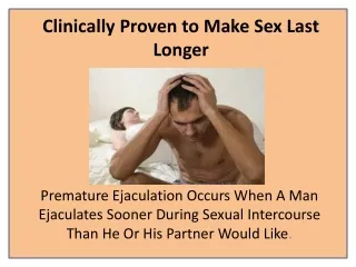 Make Premature Ejaculation a Thing of The Past