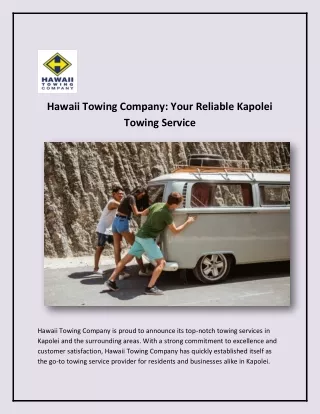 Kapolei Towing - Hawaii Towing Company