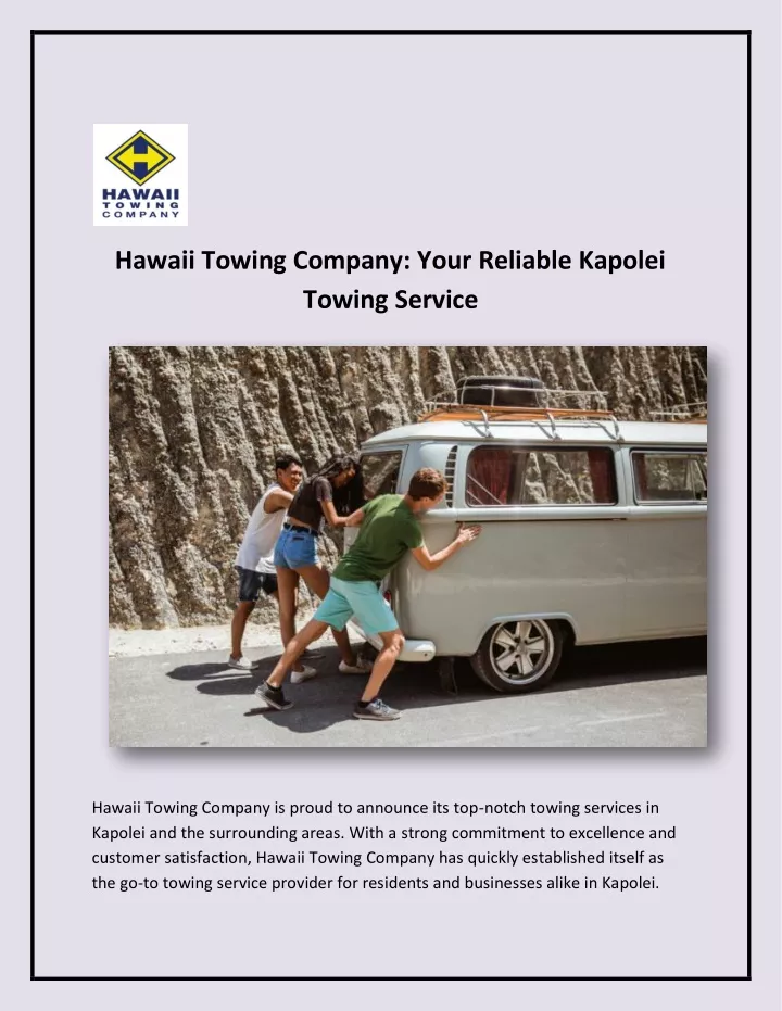 hawaii towing company your reliable kapolei