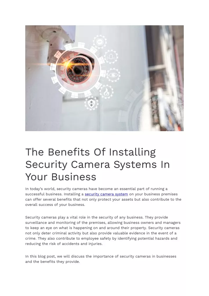 the benefits of installing security camera