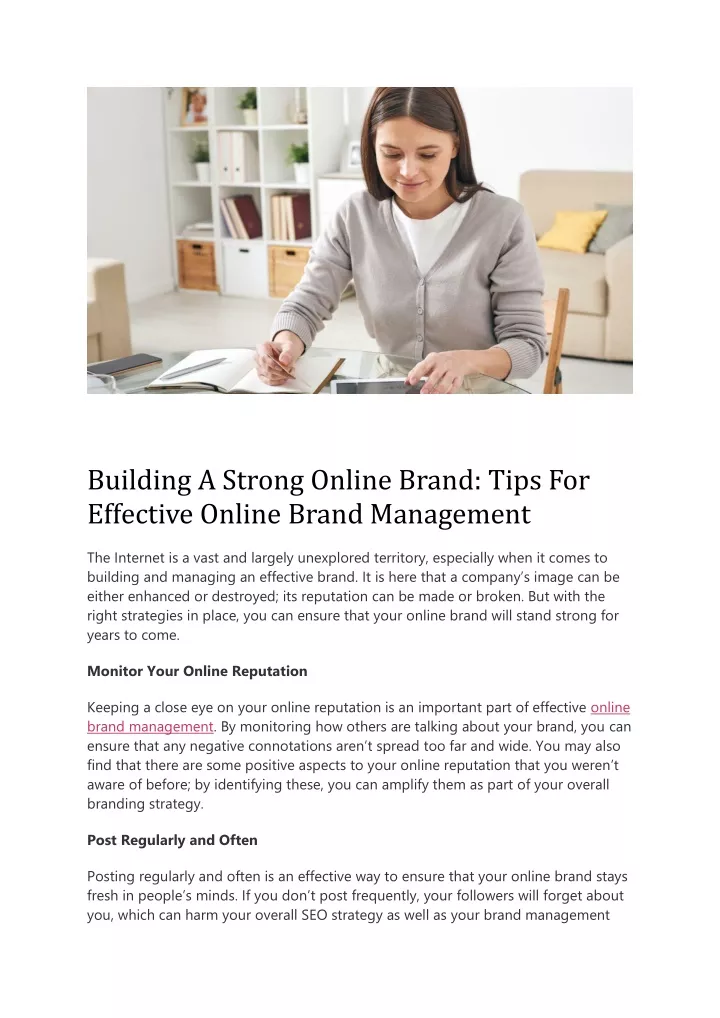 building a strong online brand tips for effective