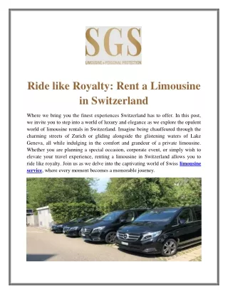 Rent a Limousine in Switzerland