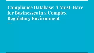 Compliance Database