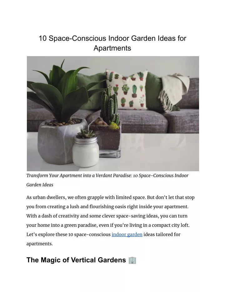 10 space conscious indoor garden ideas