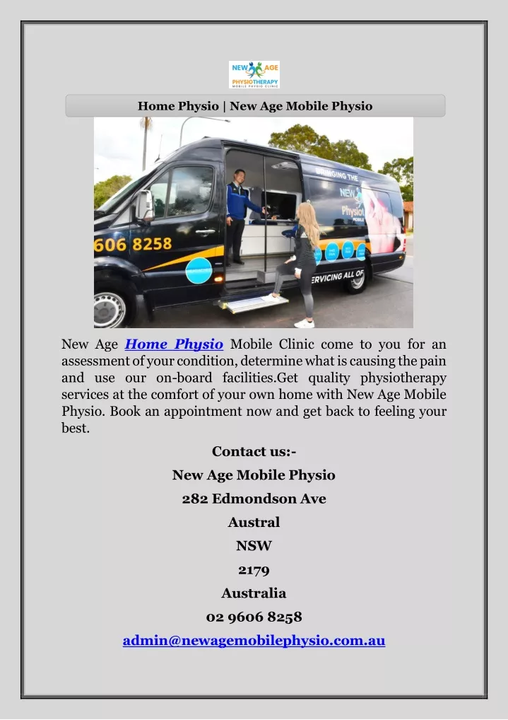 home physio new age mobile physio