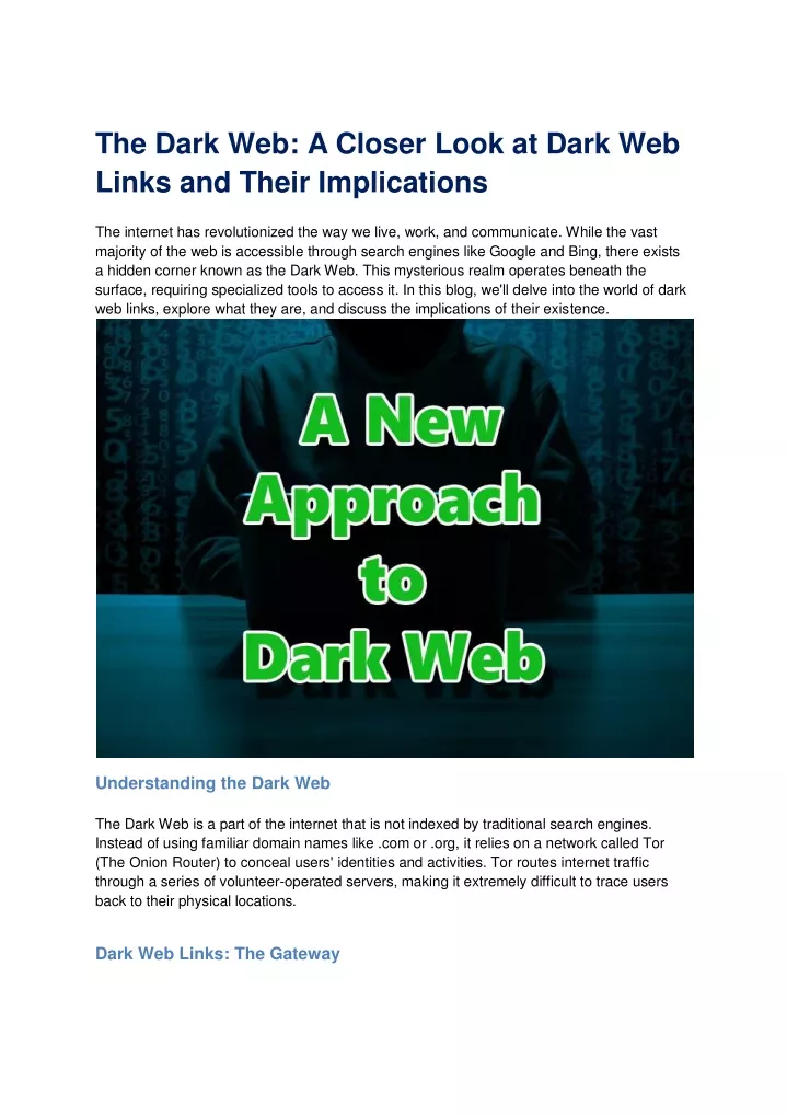 the dark web a closer look at dark web links