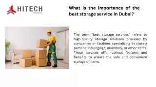 What is the importance of the best storage service in Dubai .pdf