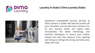 Laundry In Dubai  Dima Laundry Dubai