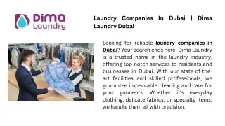 Laundry Companies In Dubai  Dima Laundry Dubai