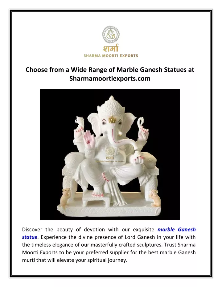 choose from a wide range of marble ganesh statues