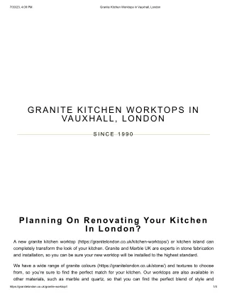 Granite Kitchen Worktops