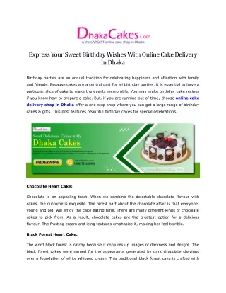 Birthday Wishes With Online Cake Delivery In Dhaka