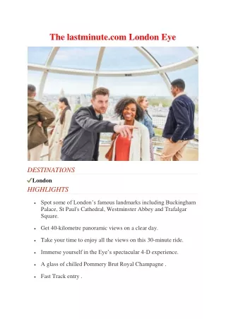 the lastminute com london eye