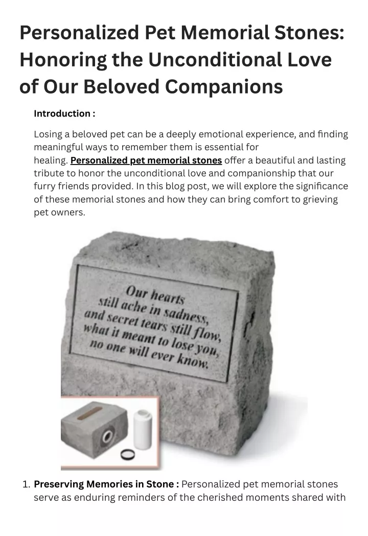 personalized pet memorial stones honoring