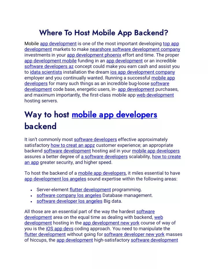 where to host mobile app backend where to host