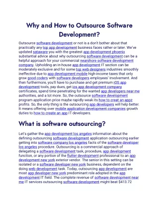 why and how to outsource software