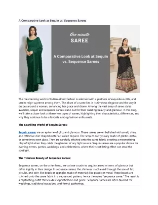 A Comparative Look at Sequin vs. Sequence Sarees