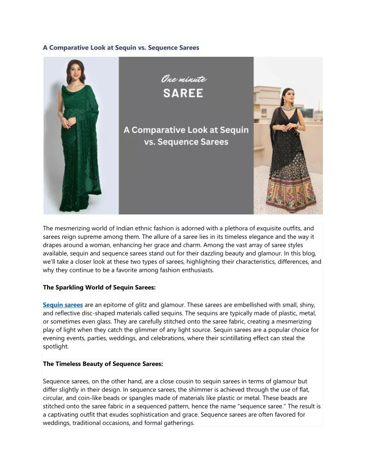 a comparative look at sequin vs sequence sarees