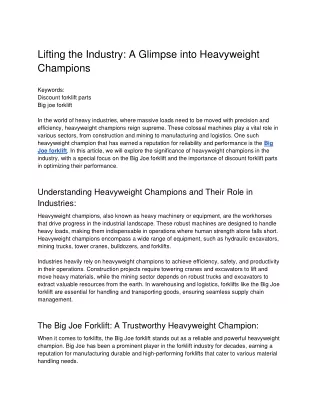 Lifting the Industry_ A Glimpse into Heavyweight Champions