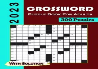 PdF dOwnlOad 300 Crossword Puzzle Book For Adults 2023: 2023 New Easy Medium Har