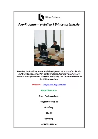 App-Programm erstellen | Brings-systems.de