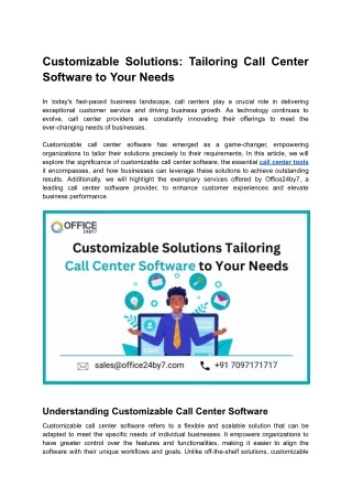 Customizable Solutions: Tailoring Call Center Software to Your Needs