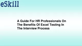 A Guide for HR Professionals on The Benefits of Excel Testing in Interviews