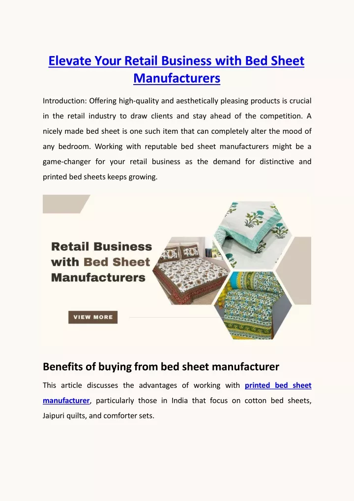 elevate your retail business with bed sheet manufacturers