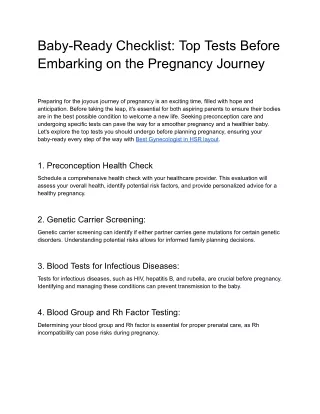 Baby-Ready Checklist_ Top Tests Before Embarking on the Pregnancy Journey