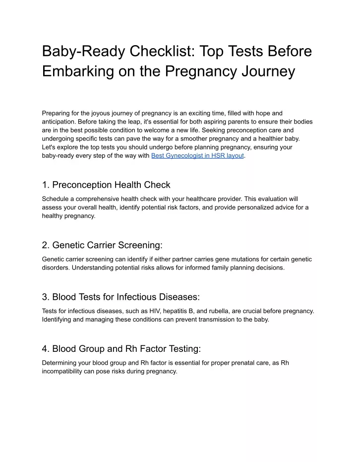 baby ready checklist top tests before embarking