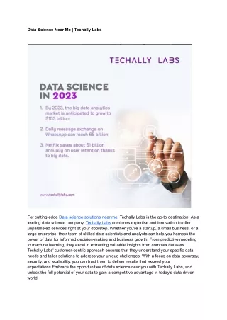 Data Science Near Me _ Techally Labs